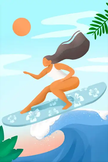 Affiche poster surf été tropical