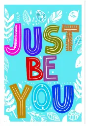 Affiche typographique just be you colorée