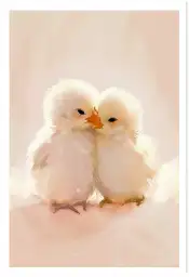 Affiche peinture poussins duveteux