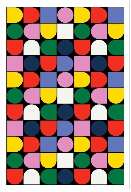 Affiche bauhaus formes colorées