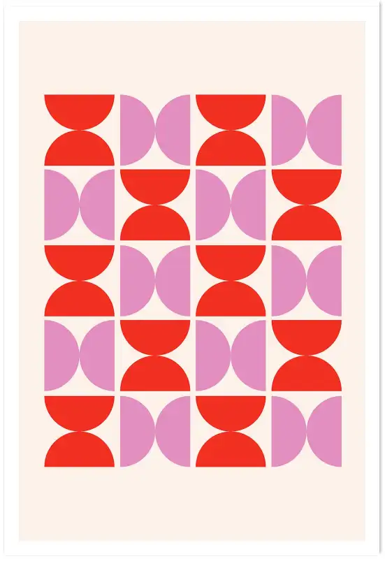 Affiche abstrait demi-cercles