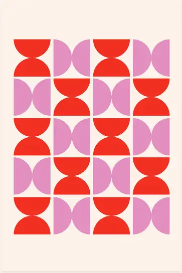 Affiche abstrait demi-cercles