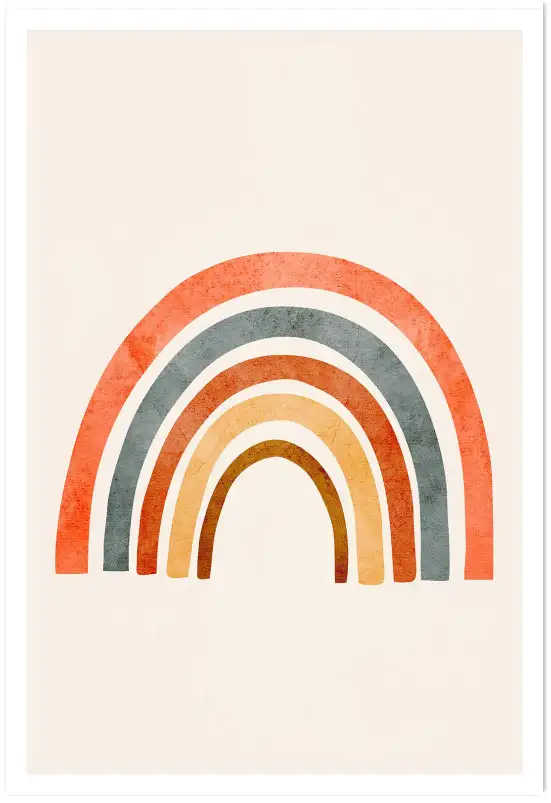 Affiche arc-en-ciel terracotta