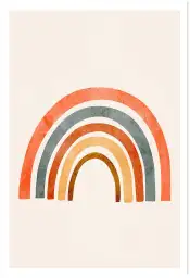 Affiche arc-en-ciel terracotta