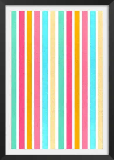 Affiche Rayures pastel et vives
