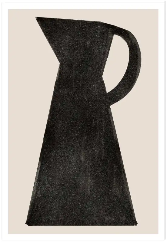 Affiche art abstrait pichet noir minimaliste
