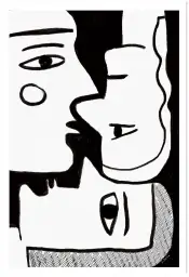 Affiche illustration visages enlaces abstrait