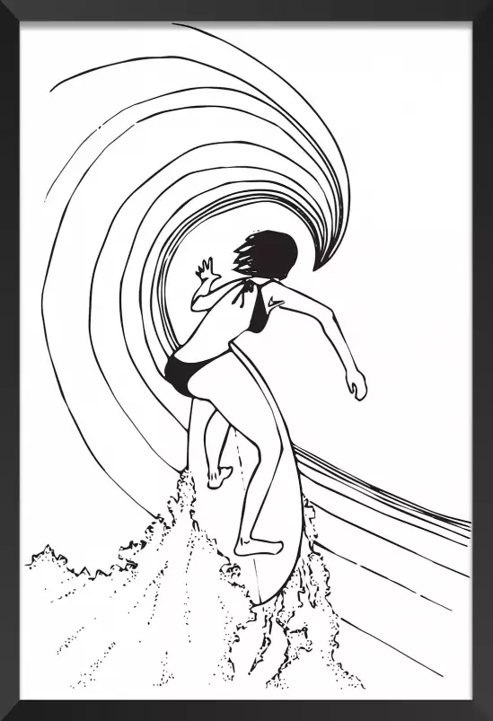 Surfeuse tube - illustration sud ouest