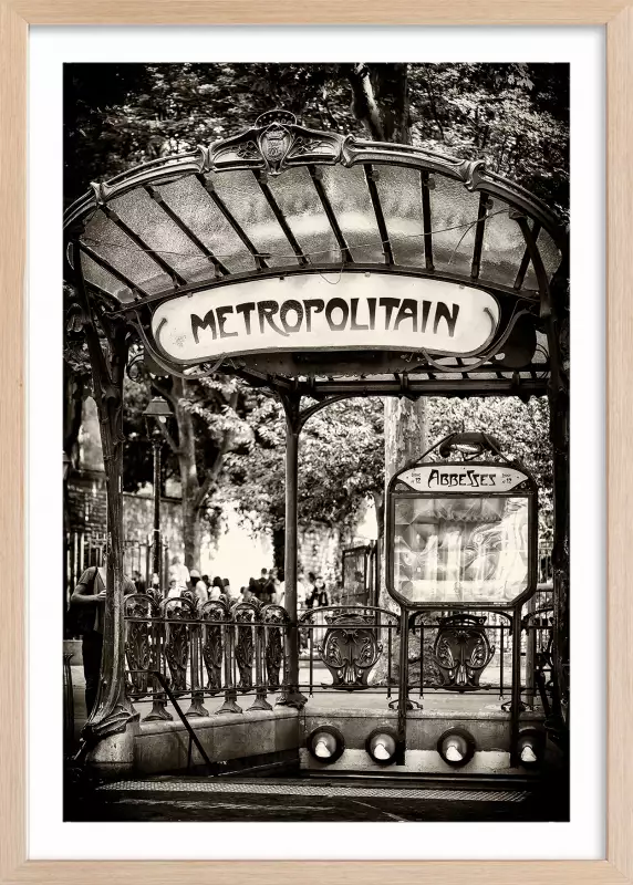 Tableau noir et blanc métropolitain Paris Cadre déco Hexoa