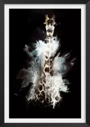 Wild explosion girafe - tableau animaux multicolore