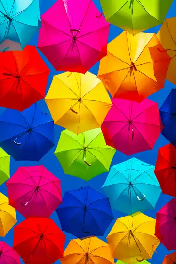 Ciel de parapluies - tableau contemporain