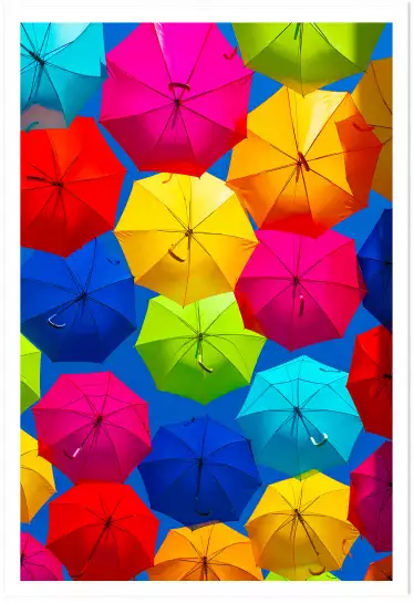Ciel de parapluies - tableau contemporain