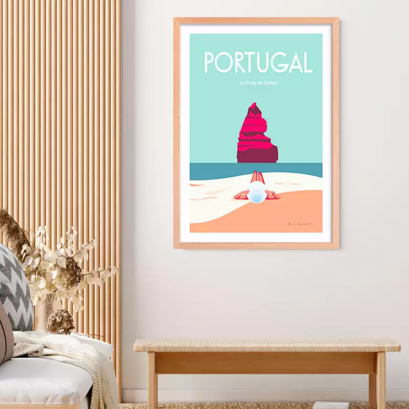 Plage au portugal  - affiche mer