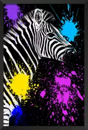 Zebre pop art - tableau animaux multicolore