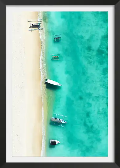 Mer bleue et sable blanc - tableau mer