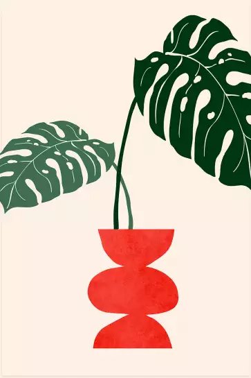 Vase monstera - poster minimaliste