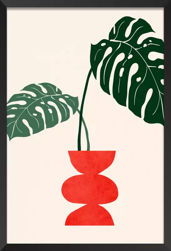 Vase monstera - poster minimaliste