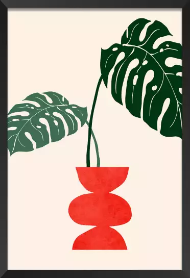 Vase monstera - poster minimaliste