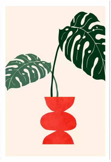 Vase monstera - poster minimaliste