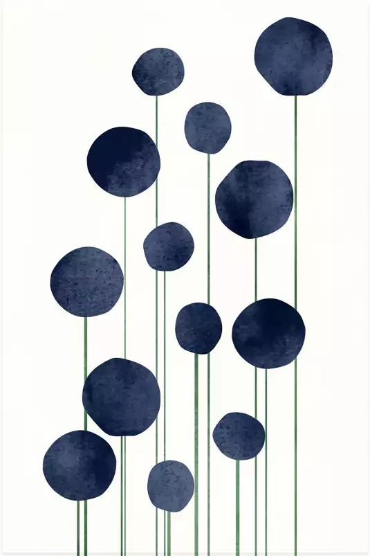 Gouttes bleues - poster minimaliste