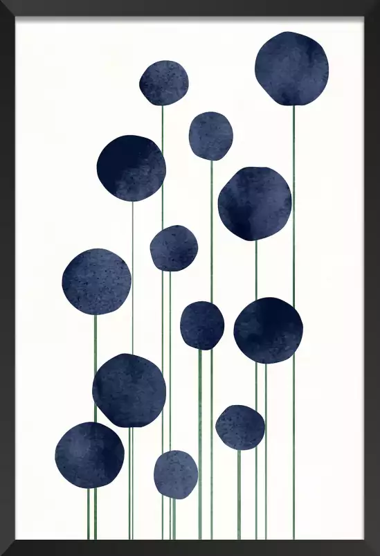 Gouttes bleues - poster minimaliste