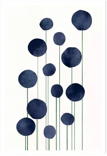 Gouttes bleues - poster minimaliste