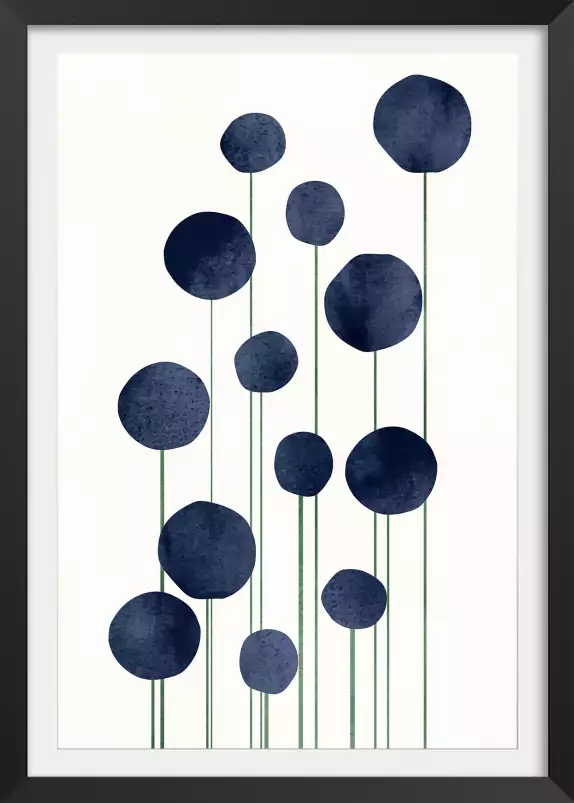 Gouttes bleues - poster minimaliste