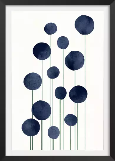 Gouttes bleues - poster minimaliste
