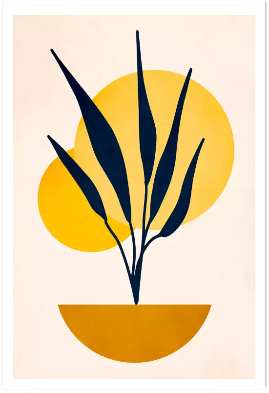 Plante cubique - poster minimaliste