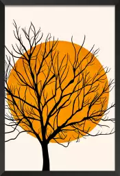 Soleil caché - poster arbre