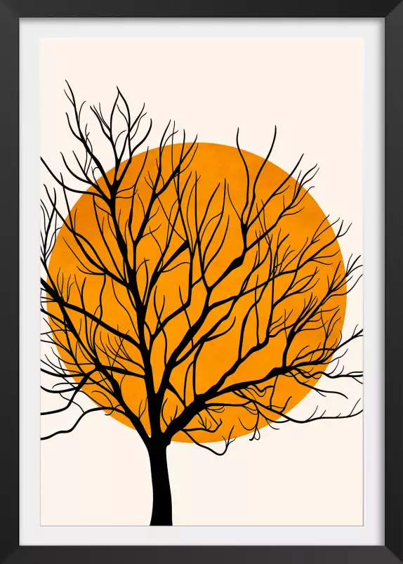 Soleil caché - poster arbre