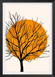 Soleil caché - poster arbre