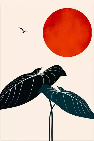 Monstera au soleil - affiche scandinave