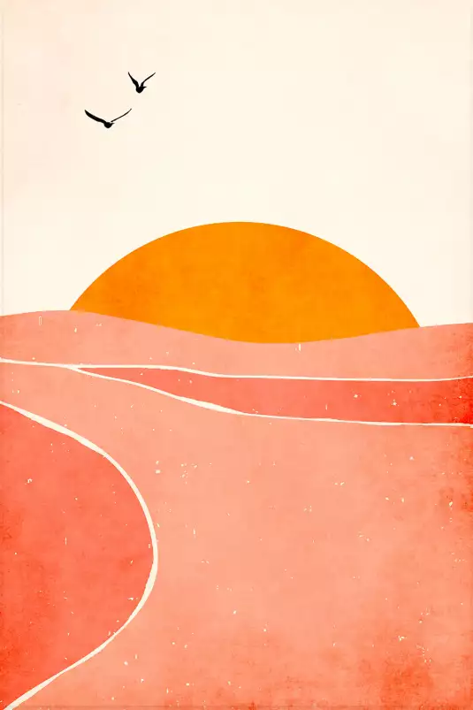 Danse avec le soleil - affiche scandinave