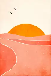 Danse avec le soleil - affiche scandinave