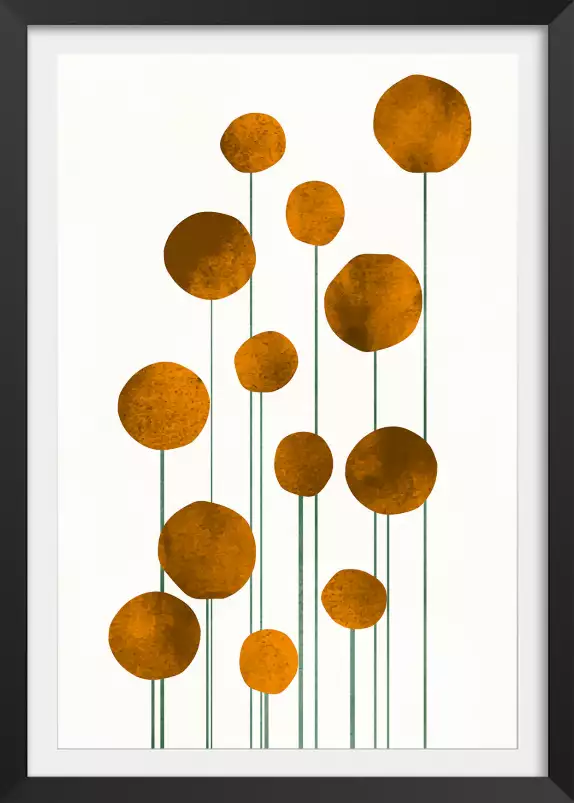 Fleurs dorées - poster minimaliste