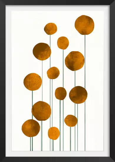 Fleurs dorées - poster minimaliste