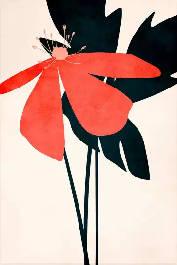 Coeur de fleurs - poster minimaliste