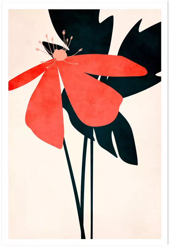 Coeur de fleurs - poster minimaliste