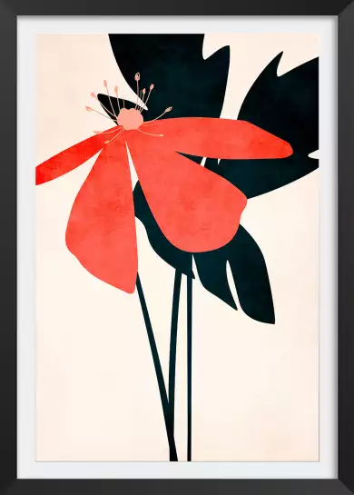 Coeur de fleurs - poster minimaliste