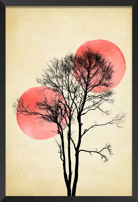 Lune et soleil d'hiver - affiche scandinave