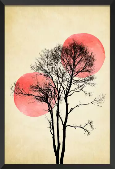 Lune et soleil d'hiver - affiche scandinave