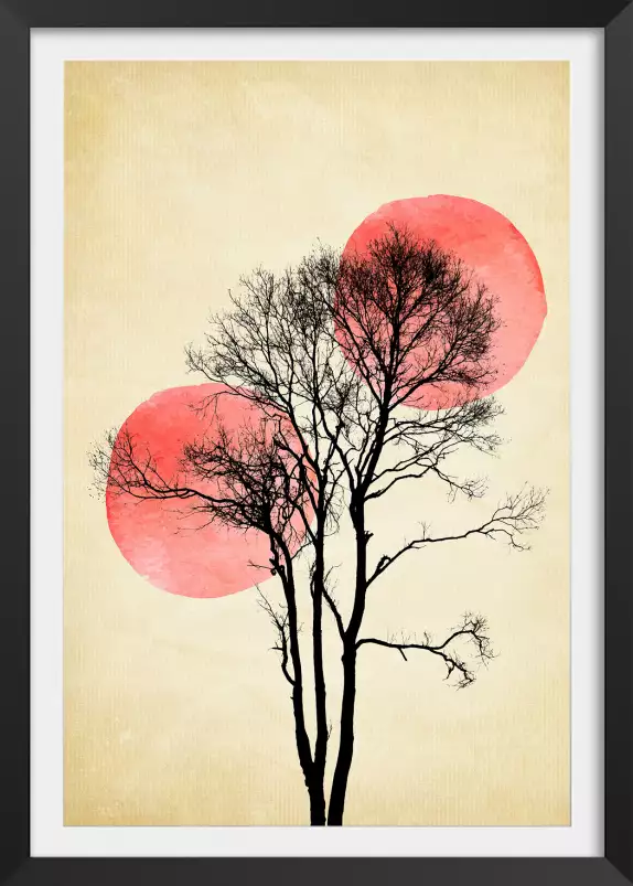 Lune et soleil d'hiver - affiche scandinave