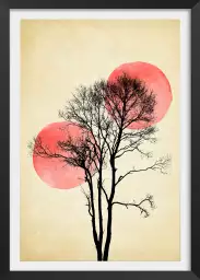 Lune et soleil d'hiver - affiche scandinave