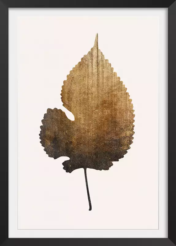 Feuille sauvage dorée - poster minimaliste