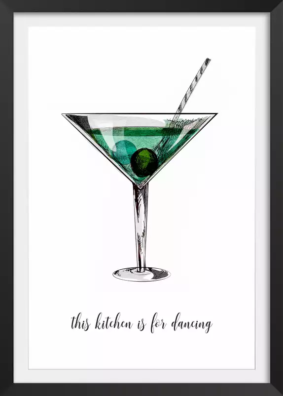 Kitchen is for dancing - poster cocktail