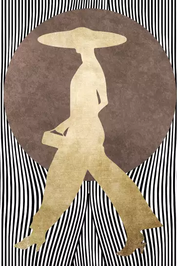 Silhouette femme à chapeau - art contemporain