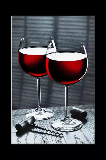 Verres de vin rouge - affiche vin