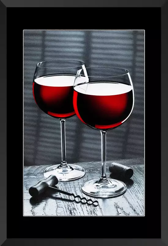 Verres de vin rouge - affiche vin