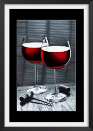 Verres de vin rouge - affiche vin